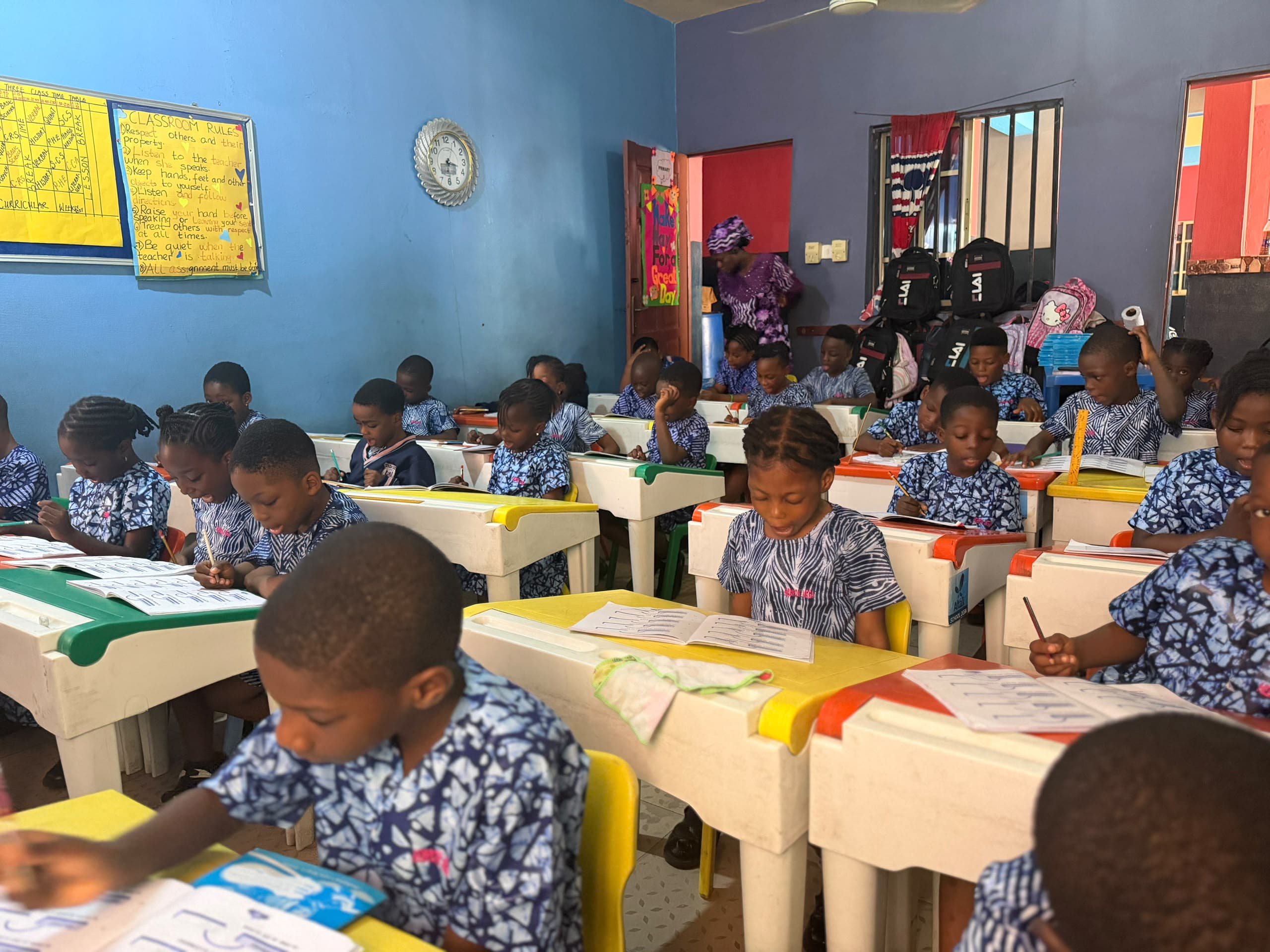 Pupils gathered for morning assembly