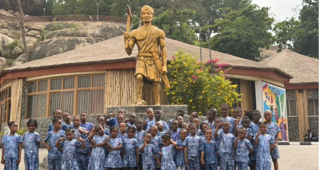 Pupils gathered for morning assembly