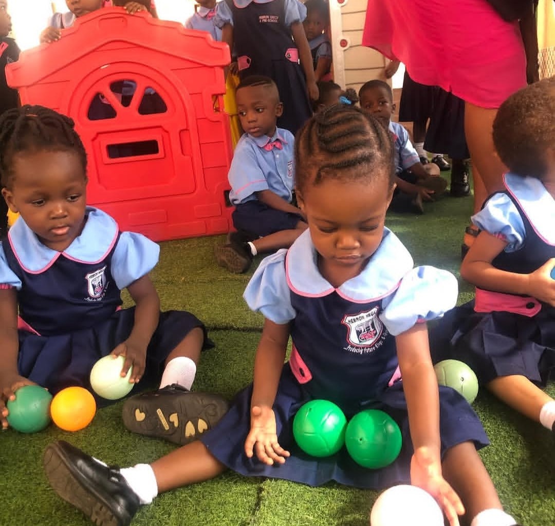 Nursery pupils enjoying playtime