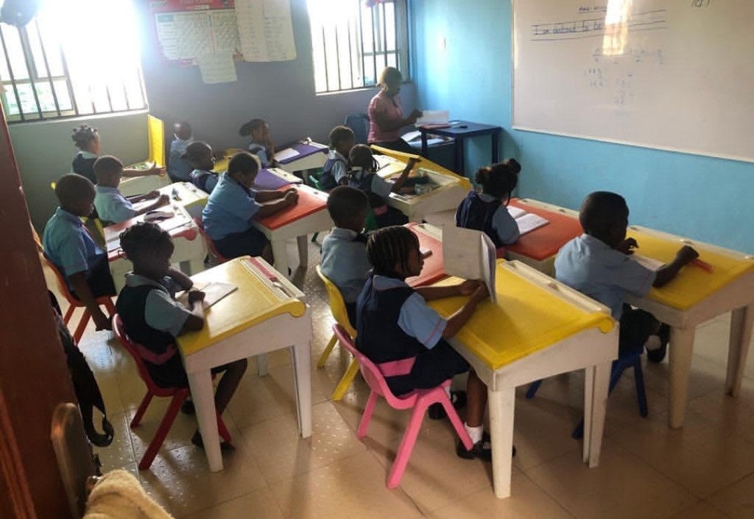 Pupils in a classroom lesson